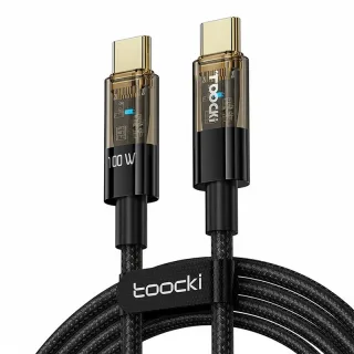 Toocki TQ-X06 5A PD100W Type-C to Type-C Cable Fast Charging Data Transmission Copper Core Line 1M Long for iPhone 17 17