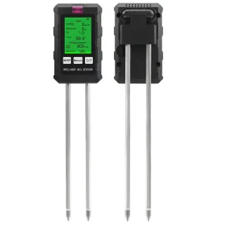 6-in-1 Soil Tester PH Temperature Humidity Sunlight Fertility Nutrient Meter with Digital Display for Gardening and Agri