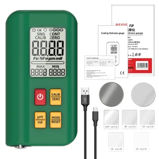 BSIDE Coating Thickness Gauge Rechargeable Car Paint Film Thickness Tester Tool 0.1micron/0-1500µm Fe/NFe MAX/MIN Measur