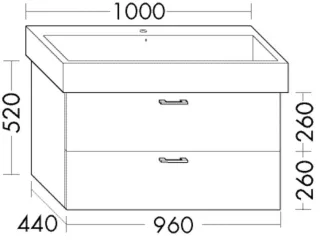 Burgbad Waschtischunterschrank Sys30 PG2 Echo 520x960x450 Basaltgrau Matt, WVZS096F2236 WVZS096F2236