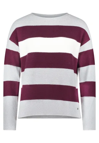 Betty & Co - Strickpullover grey/dark red - Gr. - 40