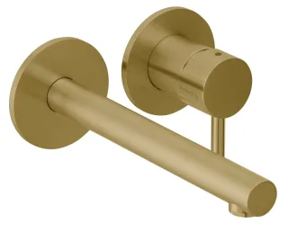 Herzbach design ix pvd Waschtisch Wandarmatur 80 gerader Auslauf 210 brass, Brass Steel, 21.139754.1 21.139754.1.41