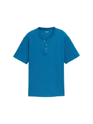 Tom Tailor - Serafino T-Shirt blue petrol - Gr. - L