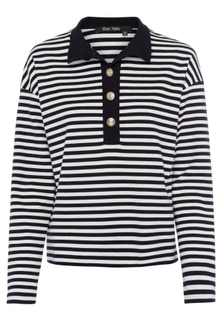 Marc Aurel - Shirt mit Streifen navy - Gr. - 38