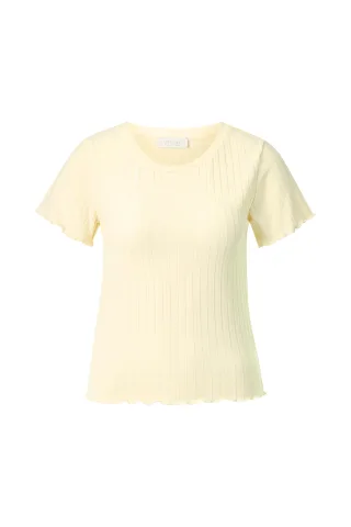 Rich & Royal - Rib T-Shirt light vanilla - Gr. - XL