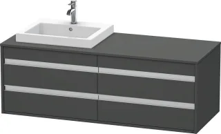 Duravit Ketho Konsolenwaschtischunterbau wandhängend Graphit Matt 1400x550x496 mm - KT6757L4949 KT6757L4949