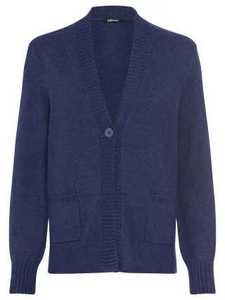 Olsen - Cardigan Long Sleeves dark indigo denim me - Gr. - 38
