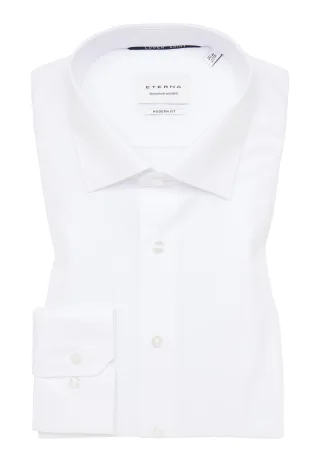 ETERNA - Cover Shirt Twill Langarm weiß - Gr. - 42/Langarm - 72cm