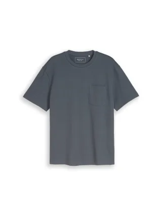 Denim Tom Tailor - Relaxed Fit T-Shirt mit Brusttasche urban medium grey - Gr. - XL