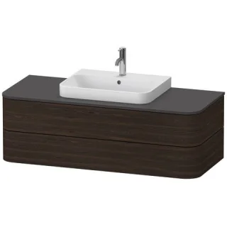 Duravit Happy D.2 Plus Konsolenwaschtischunterbau wandhängend Nussbaum gebürstet Matt 1300x550x408 m HP496206969