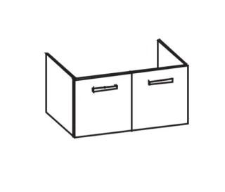 Artiqua 411 Waschtischunterschrank für Me by Starck 233610 Anthrazit Hochglanz, 411-WU2T-D55-7015-51 411-WU2T-D55-7015-51