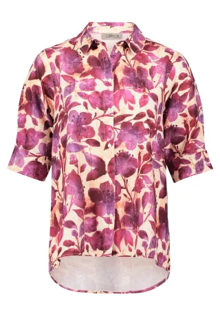 CARTOON - Leinenbluse cream/dark pink - Gr. - 36