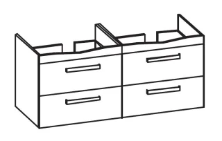 Artiqua 414 Waschtischunterschrank für Sentique 5126D1, Weiß Matt Select, 414-WU4L-V41-7161-171 414-WU4L-V41-7161-171