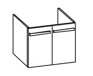 Artiqua 413 Waschtischunterschrank für Acanto Compact 500631, Weiß Hochglanz, 413-WU2T-K172-7016-68 413-WU2T-K172-7016-68