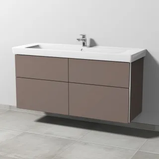 Sanipa 3way Waschtischunterbau zu Villeroy & Boch Subway 2.0 Waschtisch mit 4 Auszügen, Taupe-Matt BP6161T