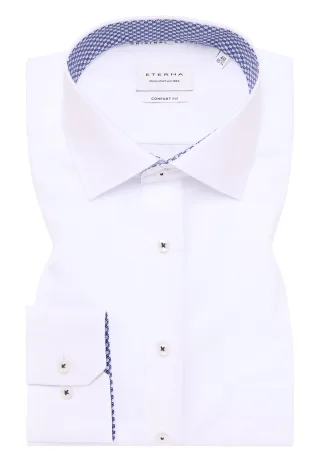 ETERNA - Original Shirt Popeline Langarm weiß - Gr. - 43/Langarm - 65cm