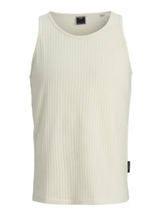 JACK&JONES - JCOINFINITY RIB TANK TOP cloud dancer - Gr. - L