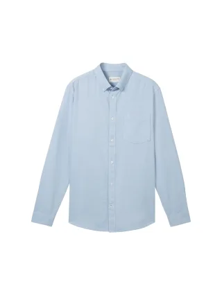 Tom Tailor - Regular Fit Hemd mit Brusttasche light blue chambray - Gr. - S