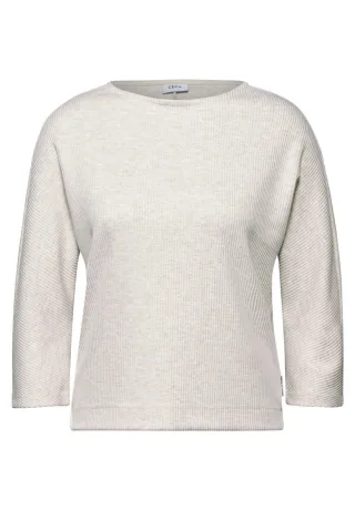 Cecil - Kurzes Melange Shirt beige - Gr. - XS
