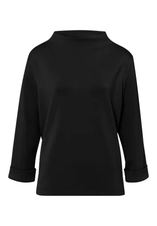 FRANK WALDER - Sweatshirt CASUAL aus weichem Modal-Mix schwarz - Gr. - 42