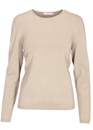CLARINA - Ganzjahres NOS Rdh.-Pullover 209 sand mel. - Gr. - 44