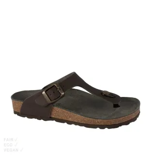 Vegetarian Shoes Toe Post Sandal Brown 36