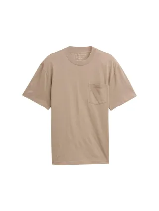TOM TAILOR Denim - Relaxed Fit T-Shirt mit Brusttasche braun - Gr. - S