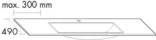 Burgbad Verlängerung rechtsseitig zu Keramik Waschtisch schwarz matt H:12mm, Tiefe:490mm, KBAW999RC0 KBAW999RC0038