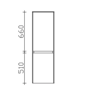 Pelipal Serie 6010 Midischrank 6010-MS01, B:370, H:1210, T:330mm 6010-MS01