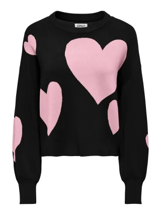 ONLY - ONLMONTANA LS JQ O-NECK CC KNT Black - Gr. - XS