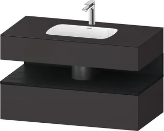 Duravit Qatego Einbauwaschtisch mit Konsolenwaschtischunterbau Graphit Supermatt 1000x550x600 mm - Q QA4786016800010