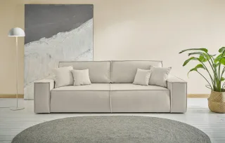 OTTO home 3-Sitzer "FINNLEY, Schlafsofa 257 cm - OTTO. Verlässliche Qualität." mit Bettkasten, in Bouclé, Struktur fein und Mega Cord