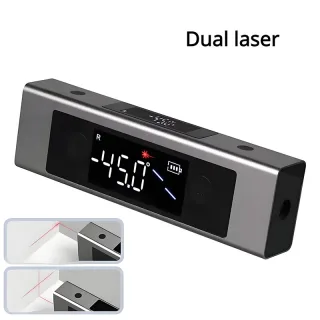SHSIWI Dual Laser Protractor Digital Inclinometer Angle Measure Cross Laser Type-C Magnetic Base Dual Screen Accurate Me