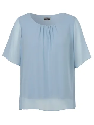 VIA APPIA DUE - Bluse Rundhals 1/2 Arm hellblau - Gr. - 44