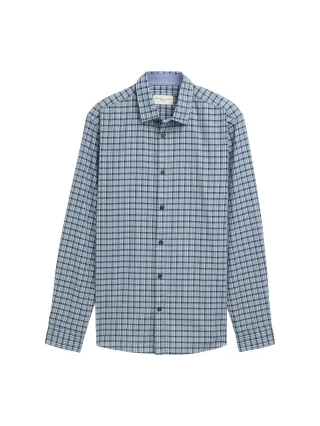 Tom Tailor - Regular Fit Hemd mit Karomuster mystical blue lime check - Gr. - XXXL