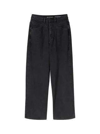 Tom Tailor - Wide Leg Jeans black stone wash denim - Gr. - 27/32