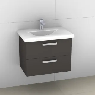 Artiqua 415 Waschtischunterschrank für Living Style 814435 Stahlgrau, 415-WU2L-L16-7142-88 415-WU2L-L16-7142-88