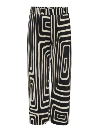 ONLY CARMAKOMA - CARRAVENNA PLISSE AOP PANT JRS NOOS Black - Gr. - XL-54/32