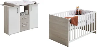 Home affaire Babymöbel-Set "Geert" Spar-Set, Kinderbett, Wickelkommode, 2 Stk. tlg. mit Kinderbett und Wickelkommode; Made in Germany