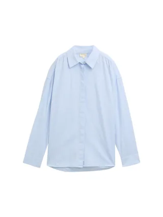 TOM TAILOR Denim - Loose Fit Hemdbluse blau - Gr. - S