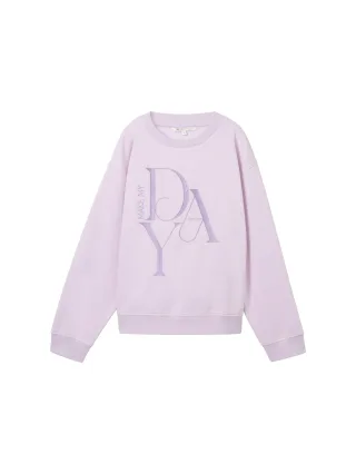 Denim Tom Tailor - Sweatshirt mit Stickerei light lilac melange - Gr. - S
