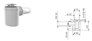 HSK Ersatzteile Ablauf für Acryl Duschwanne flach, D2050 D2050