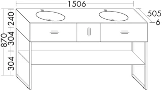 Burgbad Mineralguss Waschtisch-Set Coco HGL Weiß Hochglanz/Weiß Velvet, SFHQ150RF2843C0037 SFHQ150RF2843C0037