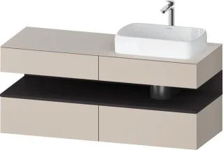 Duravit Qatego Konsolenwaschtischunterbau wandhängend Taupe Matt 1400x550x600 mm - QA4766080910010 QA4766080910010