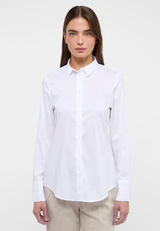 ETERNA - Performance Shirt Bluse Twill Langarm weiß - Gr. - 40/Langarm
