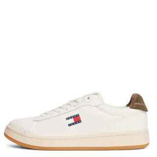 Tommy Jeans - Archive Court-Sneaker aus Leder braun/weiß - Gr. - 39