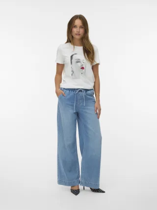 VERO MODA - VMALLISON MR WIDE JEANS LI3133 light blue denim - Gr. - 26/32