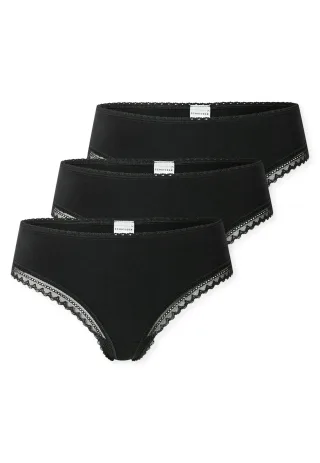 SCHIESSER - 3PACK Cheeky String schwarz - Gr. - 36