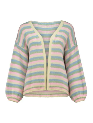 HaILYS - LS A CD Ge44orgie matcha/pink/butter yellow stripe - Gr. - S/M