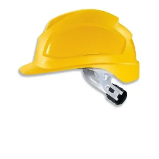 uvex pheos E-WR Schutzhelm ohne Lüftung für Elektrikbereich - mit Drehradsystem - langer Schirm gelb 52 cm - 61 cm - 9770130